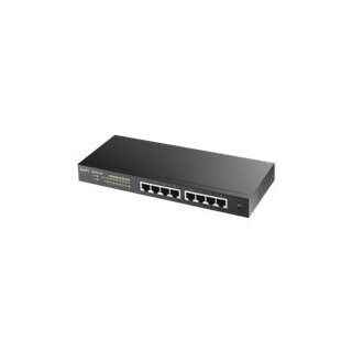Zyxel GS1900-8HP 8-port GbE L2 PoE Smart Switch 802.3at desktop fanless 70 Watt